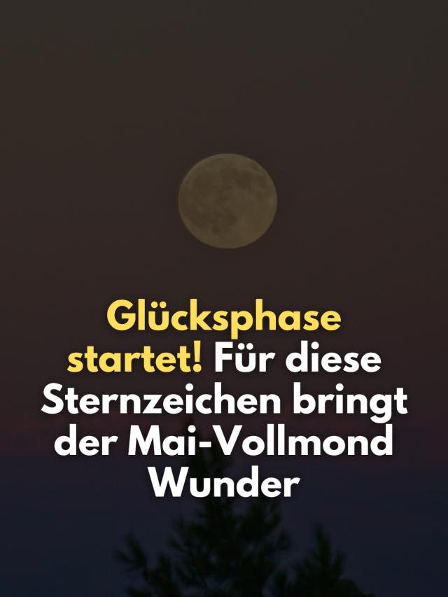 Der Vollmond am 12. Mai 2025 bringt für drei Sternzeichen eine glückliche Wendung. Erfahre, ob Du dabei bist – und was jetzt Gutes auf Dich zukommt!