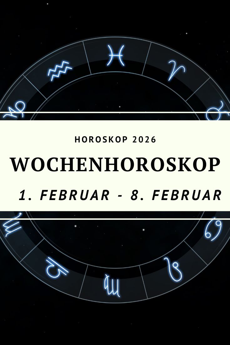Wochenhoroskop Februar 2026, Wochenhoroskop 1 bis 8 Februar 2026, Horoskop Februar 2026, Sternzeichen Wochenhoroskop, Venus Pluto Konjunktion, Neumond Wassermann Februar 2026, Horoskop Liebe Februar 2026, Astrologie Woche Februar, Wochenhoroskop Widder Stier Zwilling Krebs Löwe Jungfrau Waage Skorpion Schütze Steinbock Wassermann Fische